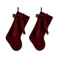 thumbnail image 1 of Leutsin 20 Inch Velvet Christmas Stocking with Large Decorative Bow Luxury Velvet Stocking for Fireplace Mantel,Elegant Holiday Decoration Indoor Outdoor Festival Party Ornament,Red,2PCS, 1 of 1
