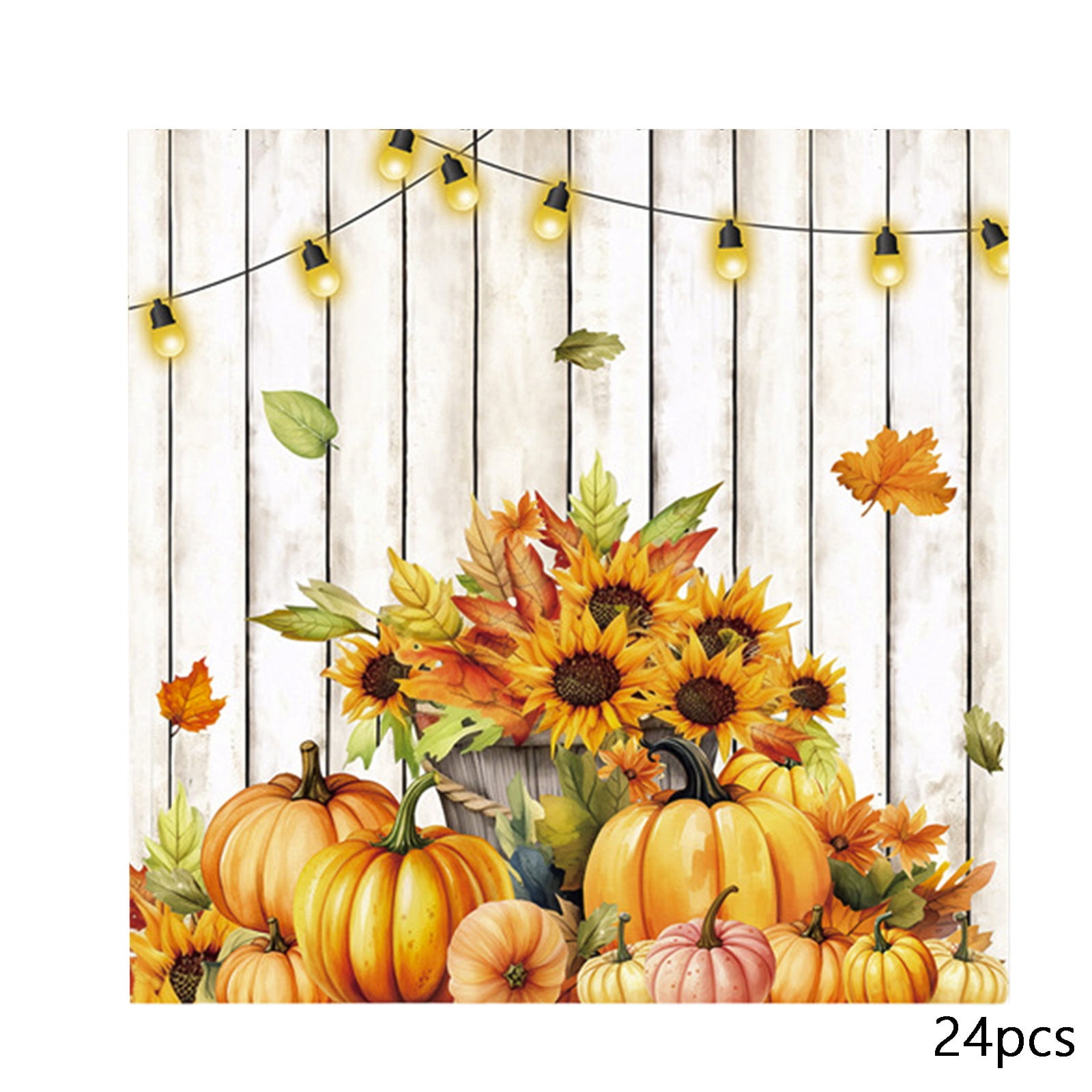 Leutsin 24Pcs Fall Pumpkin Paper Napkins Watercolor Disposable Autumn Luncheon Napkins Boho Floral Pumpkin Dessert Dinner Hand Napkin for Thanksgiving Harvest Tea Party Supplies 6.5 Inch