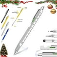 thumbnail image 1 of Leutsin 9 in 1 Multitool Pen with LED Light - Phillips Screwdrivers,Level,Ruler,Bottle Opener,And Stylus Cool Pen Gifts For Men,9-In-1 Multi Tool Tech Pen Gadgets Tools For Men Father's Day,Silvery, 1 of 9