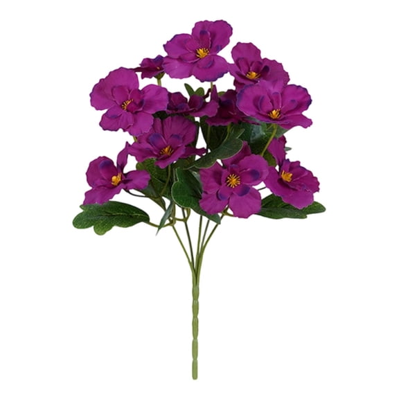 Leutsin Artificial Geraniums Silk Flowers Plants - Indoor Outdoor UV Resistant Faux Flowers Set,Purple Silk Geranium Bush Fake Flowers for Garden Patio Porch Yard Window Box Home Decor,12 Inch