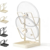 Leutsin Countertop Pot Lid Holder With Spoon Rest,Kitchen Pot Lid Storage Rack,Lid Holder While Cooking,Lid And Spoon Rest,Multifunctional Kitchen Organizer Stand for Stove Top (Beige,Double-layer)