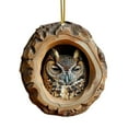 thumbnail image 1 of Leutsin Funny Owl Christmas Ornament - 3 Inch Animal Christmas Hanging Decorations for Festival Tree Acrylic 2 Side Printed Decor for Indoor Outdoor Wall Window Holiday Home Party, 1 of 7