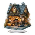 thumbnail image 1 of Leutsin Halloween Pumpkin House Acrylic Decor - 2D Flat Acrylic Ghost House Ornaments Bedroom Desktop Gift Halloween Home Party Indoor Decoration,Lightweight Durable Crafts,8x8 Inches, 1 of 7
