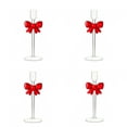thumbnail image 1 of Leutsin Large Clear Glass Christmas Taper Candle Holder with Bow,Glossy Glass Candlestick Holder Decor for Christmas Wedding Receptions Table Centerpiece Decorations,10",4PCS, 1 of 9
