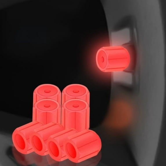 Leutsin Luminous Tire Valve Stem Caps for Car - 4PCS Fluorescent Glow in The Dark Air Caps Cover,Illuminated Corrosion Resistant Tire Pressure Caps,Universal for Cars,Trucks,SUVs,Motorcycles,Bikes