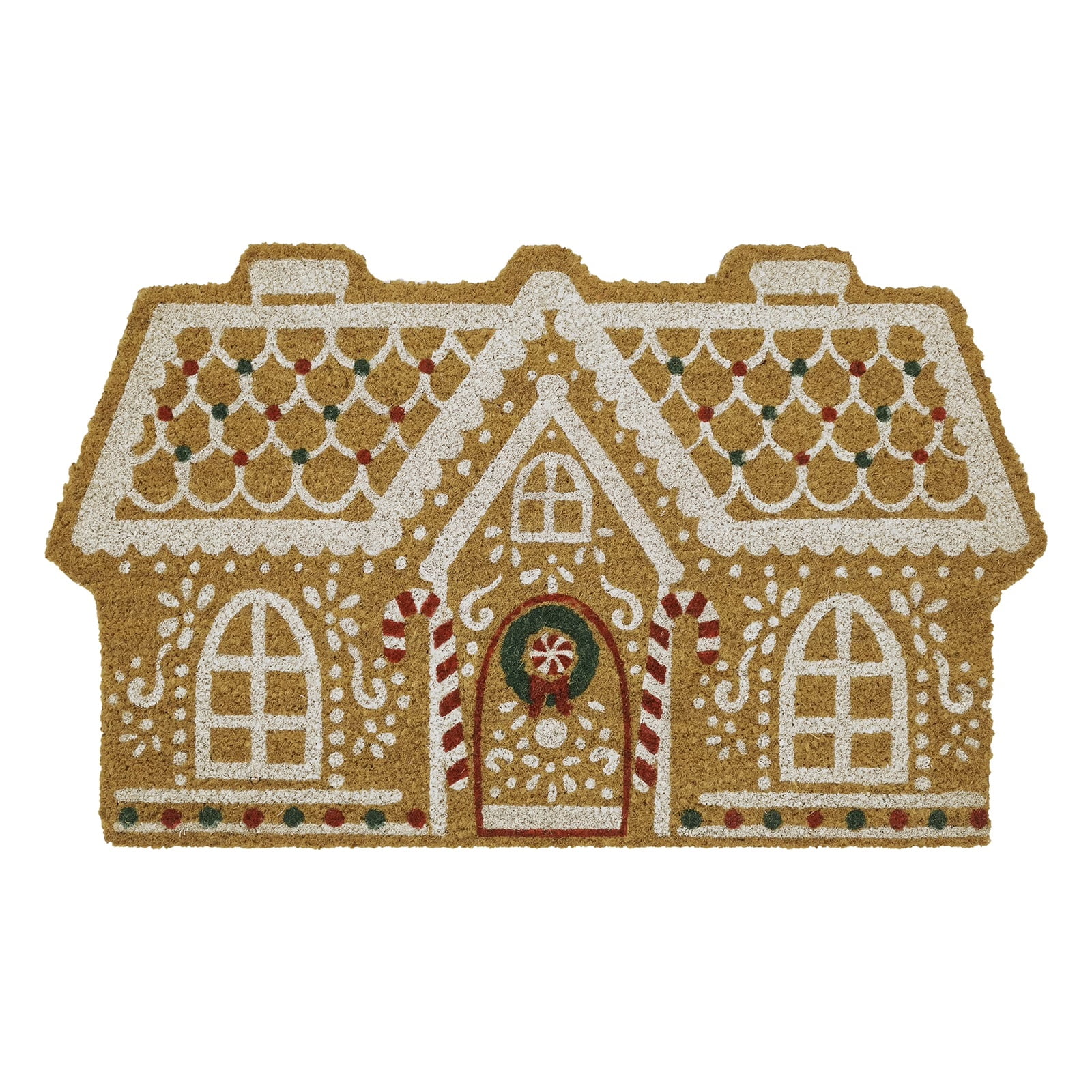Leutsin Multi Gingerbread Candy Cane Outdoor Coir Doormat,Christmas ...