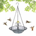 thumbnail image 1 of Leutsin Solar Cascade Hanging Bird Bath Fountain, Outdoor Hanging Bird Bath with with Solars Pump & Glass Bowl, Large Humming Birds Bath for Outdoor Garden Yard Patio Decoration, Gray, 1 of 9