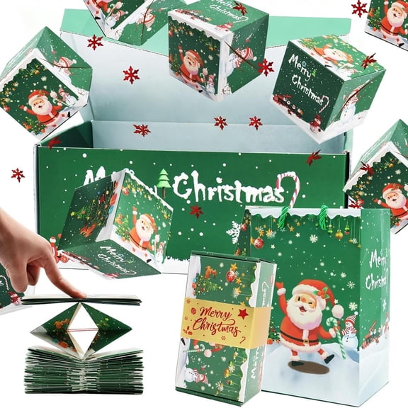 Leutsin Surprise Gift Box Explosion for Money - 2026 New Folding Bouncing Green Envelope Gift Box with Creative Pop-up Boxes,Cash Explosion Luxury for Christmas Birthday Anniversary Valentine,18PCS