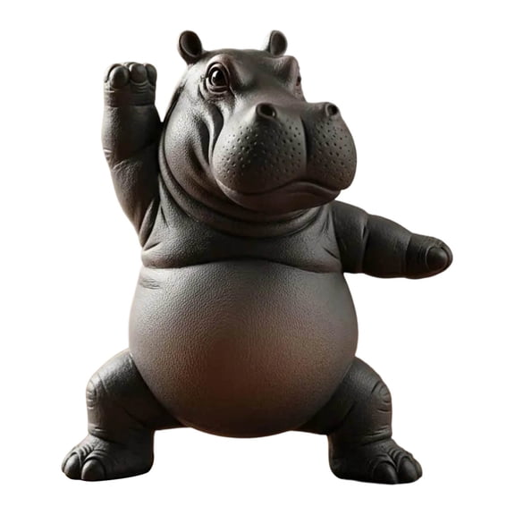 Leutsin Yoga Hippo Figurine - Meditation Hippopotamus Statue Multi-Purpose Creative Animal Yoga Ornament Wear Resist Serene Resin Hippo Figurine Zen Meditation Gifts Desk Accessories