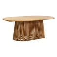 thumbnail image 1 of Lev Dining Table- 79 Inch Oval Top- Pedestal Base- Natural Brown Wood, 1 of 7