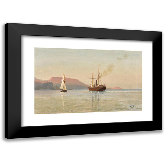 Lev Felixovich Lagorio 14x11 Black Modern Framed Museum Art Print Titled - Approaching the Southern Crimean Coast (1886)