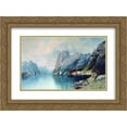 thumbnail image 1 of Lev Lagorio 2x Matted 24x18 Gold Ornate Framed Art Print 'Fjord in Norway', 1 of 2