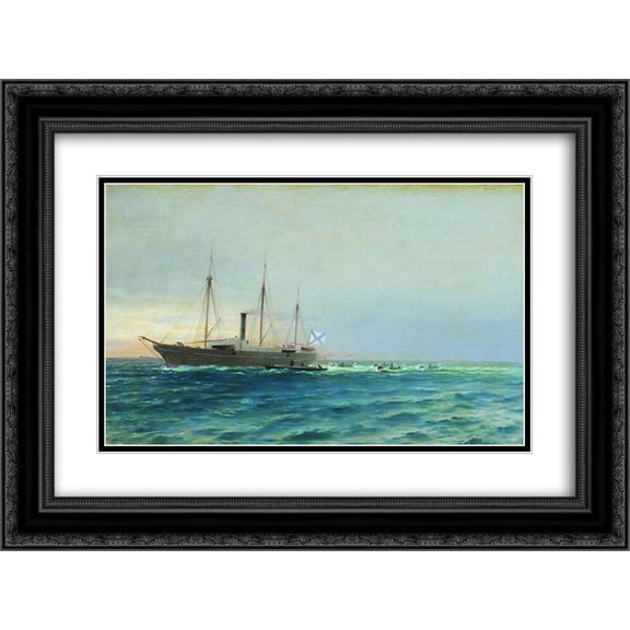 Lev Lagorio 2x Matted 24x20 Black Ornate Framed Art Print 'Grand Prince Constantine'