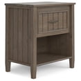 thumbnail image 1 of Lev SOLID WOOD 24" Wide Transitional Bedside Nightstand Table in Smoky Brown, 1 of 8