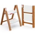 thumbnail image 1 of Levlad 2 Step Ladder Folding Stool with 330 lbs Capacity, Wood Grain Step Stool with Anti-Slip Wide Pedals, Large Rubber Feet, 1 of 13