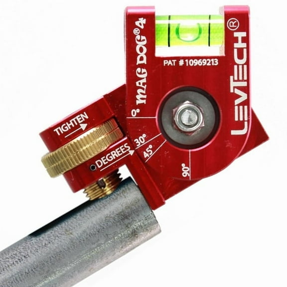 LevTech MagDog 4 4-in-1 Conduit Bending Level | Magnetic Electrician Tool with 4 Angle Marks (0, 30, 45, 90) | Replaceable Vial | Rare Earth Magnets