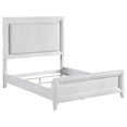 thumbnail image 1 of Leva Queen Bed, Upholstered LED Headboard, Modern White Acacia Wood, 1 of 9