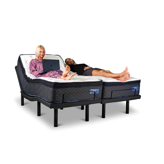 Leva Sleep Heavenly Hybrid Adjustable Bed Split, Queen Base