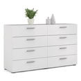 thumbnail image 1 of Levan Home Engineered Wood Contemporary 8 Drawer Double Bedroom Dresser in White, 1 of 16