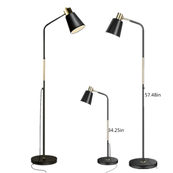 Levang 57" Industrial Floor Lamps for Living Room Bedroom Office Home Décor with Adjustable Reading Lamp