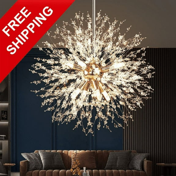 Levang Dandelion 8-Light -Light Modern K9 Crystal Pendant Lighting Chandelier