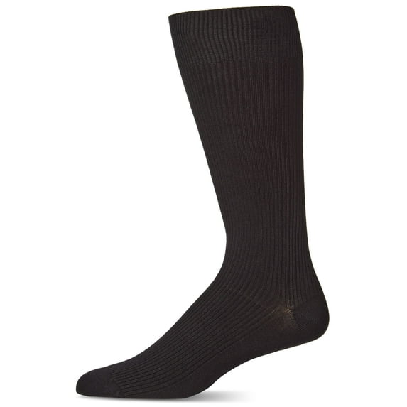 Levante Men's Modal Durable and Flexible Pin Rib Crew Sock - Mens - Male, 10-13, Black