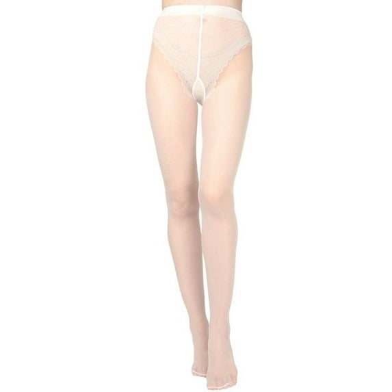 Levante Women's Cherish Lace Bikini Brief 20 Denier Sheer Pantyhose - Womens - Female, Medium, Panna