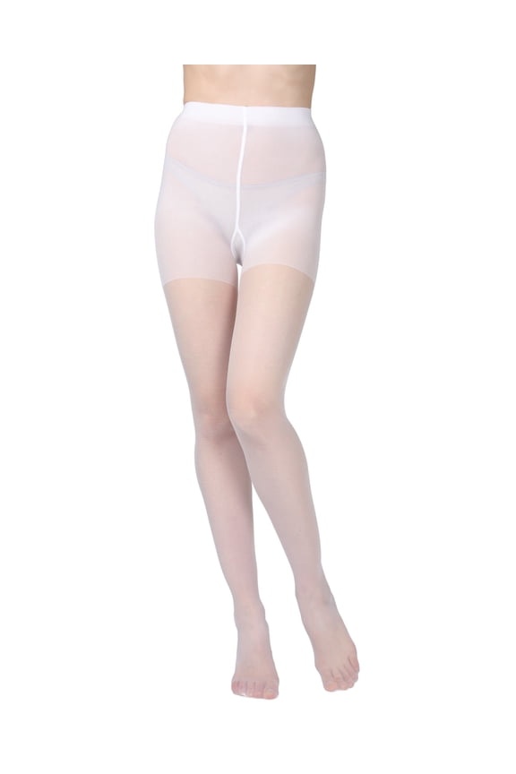 Women's Essentials White Satin Sheer Control Top 20-Denier Pantyhose - Womens - Female