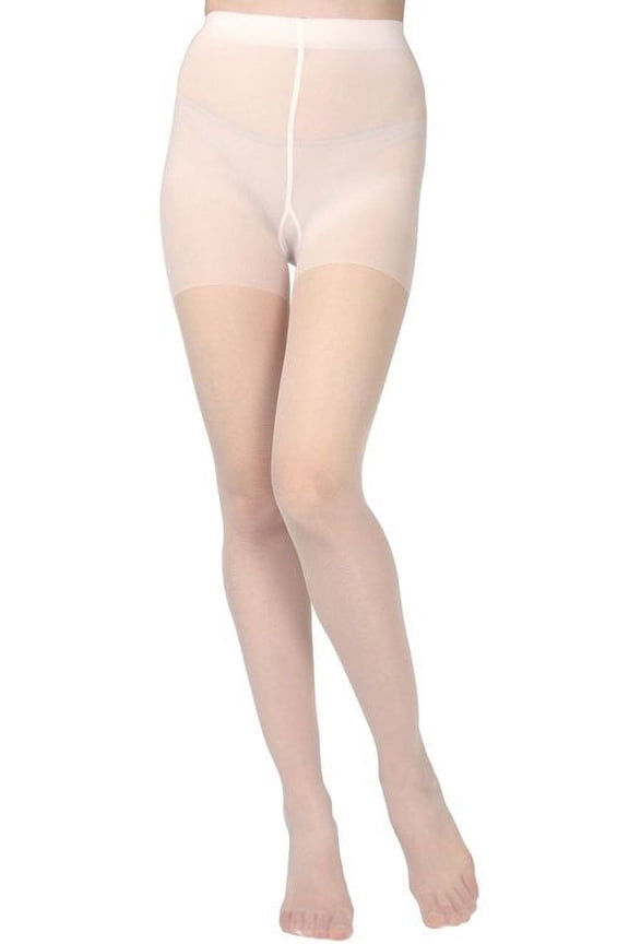 Levante Women's Essentials White Satin Sheer Control Top 20-Denier Pantyhose - Womens - Female