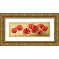 thumbnail image 1 of Levashov, Igor 24x11 Gold Ornate Wood Framed with Double Matting Museum Art Print Titled - Poppies Grace II, 1 of 4