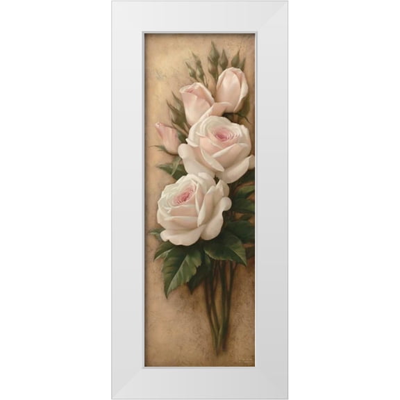 Levashov, Igor 7x14 White Modern Wood Framed Museum Art Print Titled - Pink Petals II