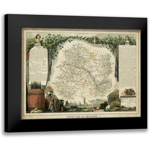 Levasseur, Victor 14x12 Black Modern Framed Museum Art Print Titled - Atlas Nationale Illustre IV