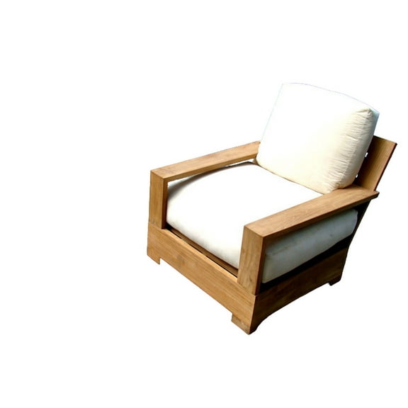 Leveb 1 Pc Lounge Chair Set: Lounge Chair With Cushions in Sunbrela Fabric #57003 Canvas White