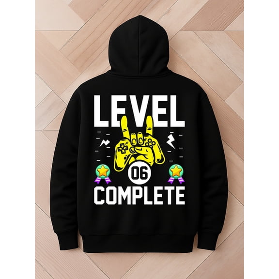 Level 06 Complete hoodies & sweatshirt game for men hoodies black Comfortable Material,Bold Design funny comfortable spring high quality gift game interesting Trendy Unisex hoodie