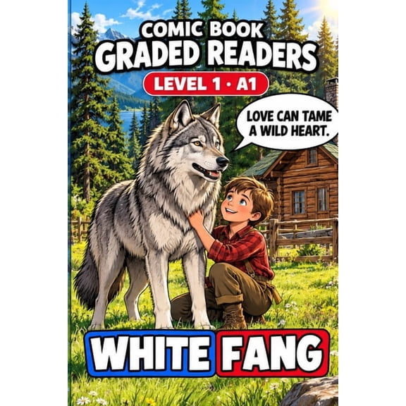 Level 1 - A1 (Beginner) - Comic Book Gra White Fang - Illustrated Comic Book Graded Reader to Learn English, Adults, Level 1 A1: A Graded Reader for Adult Learne, Book 32, (Paperback)