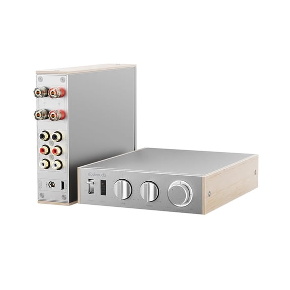 Level 1 Desktop HiFi Bluetooth LDAC Amplifier, 2×300W Class D Amp, USB/Coax Input, Subwoofer Output, Stereo Amplifier for Home Theater/Computer/Speakers with 48V Power Supply(Silver)