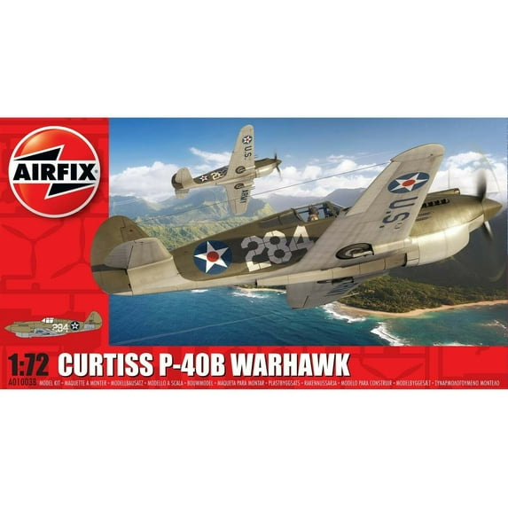 Level 1 Model Kit Curtiss P-40B Warhawk Fighter-Bomber Aircraft 1/72 Plastic Model Kit by Airfix
