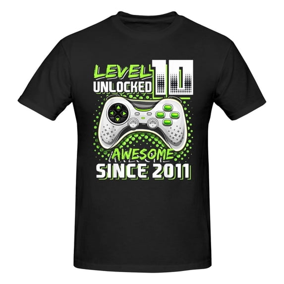Level 10 Unlocked Awesome 2011 Men'S Basic Short Sleeve T-Shirt Black Small