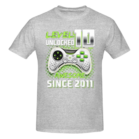 Level 10 Unlocked Awesome 2011 Men'S Basic Short Sleeve T-Shirt Gray Medium