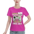 thumbnail image 1 of Level 10 Unlocked Awesome 2011 Women'S Basic Short Sleeve T-Shirt Fuchusia Large, 1 of 5