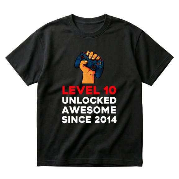 Level 10 Unlocked Awesome Since Funny Gaming Gift Video Gamer T-Shirts