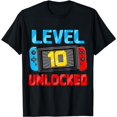 thumbnail image 1 of Level 10 Unlocked Gamer 10th Birthday Gift Video Game Boys T-Shirt, 1 of 5