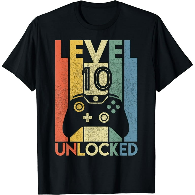 Level 10 Unlocked Shirt Funny Video Gamer 10th Birthday Gift Level 10 Unlocked Shirt Funny Video Gamer 10th Birthday Gift