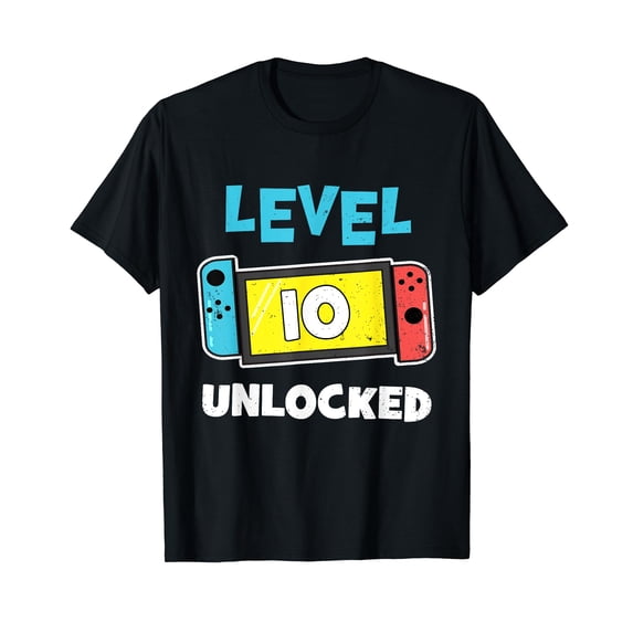 Level 10 unlocked Gamer 10th Birthday Gift Video Game lovers T-Shirt