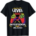 thumbnail image 1 of Level 100 Days Of School Unlocked 100th Gamer Video Game Boy T-Shirt, 1 of 3