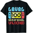 thumbnail image 1 of Level 100 Days Of School Unlocked Gamer Video Games Boys T-Shirt, 1 of 4