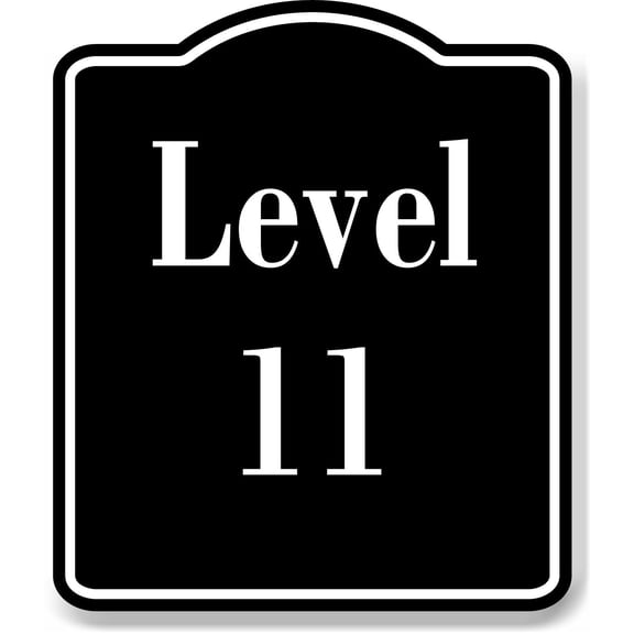 Level 11 Number Garage Building BLACK Aluminum Composite Sign, 8.5"x10"