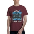 thumbnail image 1 of Level 11 Unlocked Awesome Since 2010 Men'S Basic Short Sleeve T-Shirt Burgundy X-Large, 1 of 5