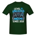 thumbnail image 1 of Level 11 Unlocked Awesome Since 2010 Men'S Basic Short Sleeve T-Shirt Dark Green Large, 1 of 5