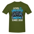 thumbnail image 1 of Level 11 Unlocked Awesome Since 2010 Men'S Basic Short Sleeve T-Shirt Moss Green Small, 1 of 5